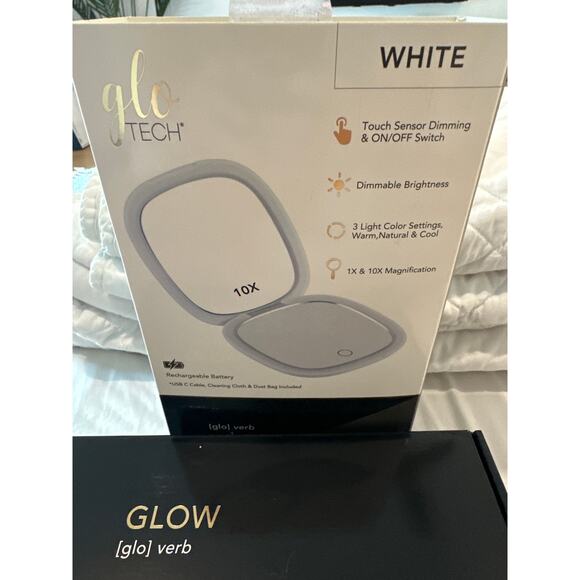Glo Tech LED Compact Mirror, White - Picture 3 of 8